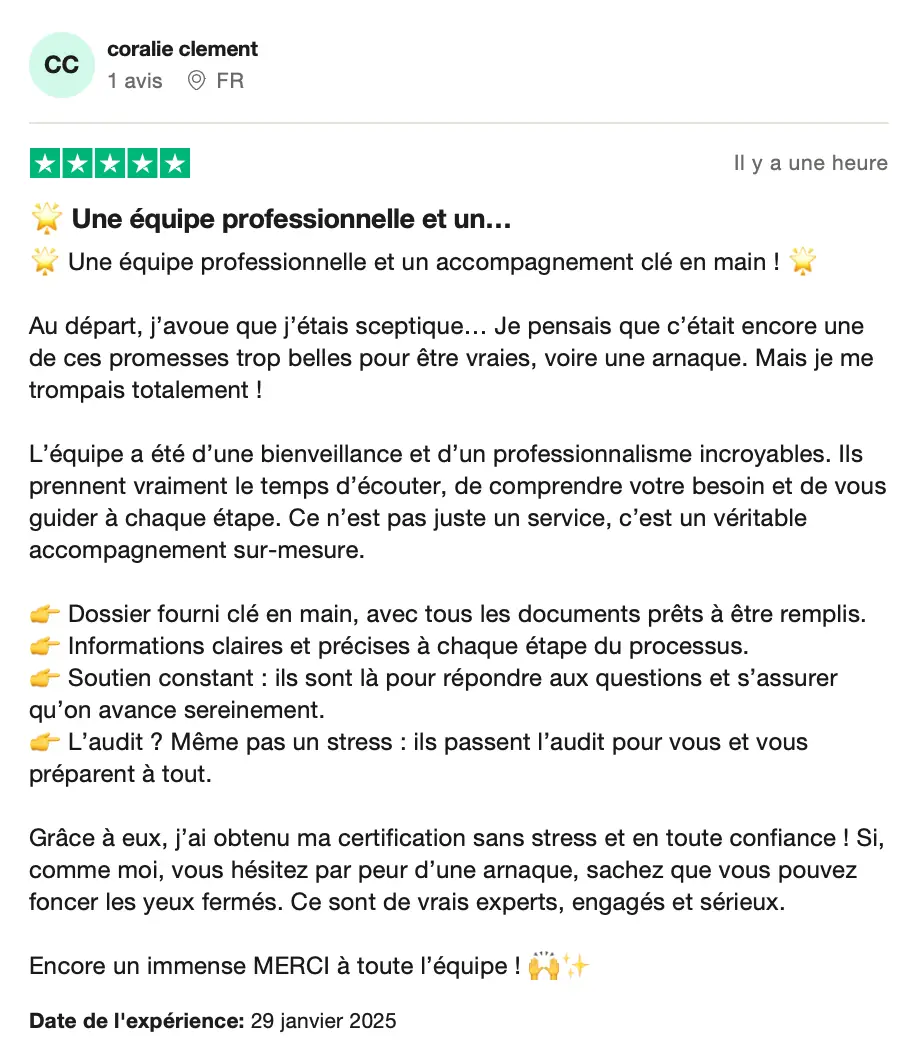 Témoignage client Formateur Pro 3