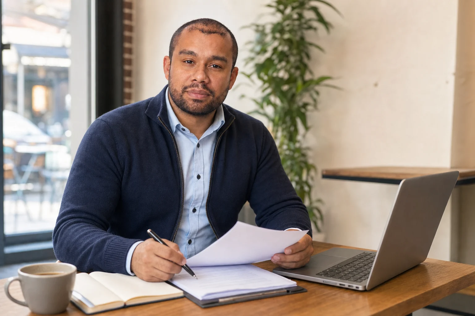 Leandro en rendez-vous Qualiopi, dans une posture ouverte et accessible